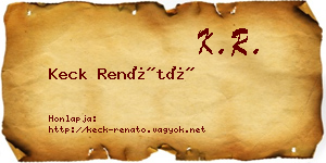 Keck Renátó névjegykártya